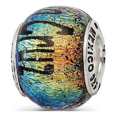 Sterling Silver Santa Cruz Dichroic Glass Bead – view 8