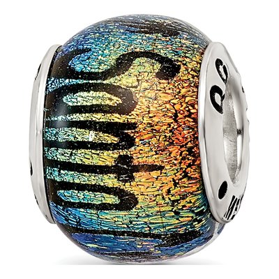 Sterling Silver Santa Cruz Dichroic Glass Bead