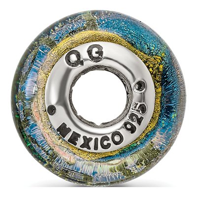 Sterling Silver Florida Dichroic Glass Bead – view 4