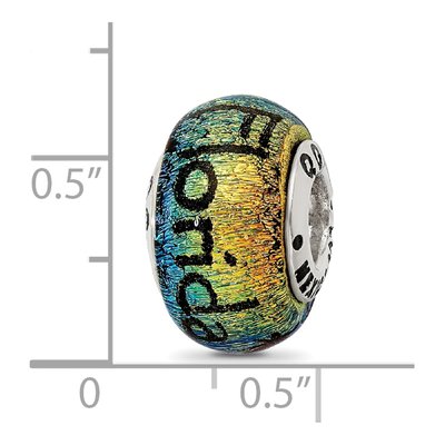 Sterling Silver Florida Dichroic Glass Bead – view 6