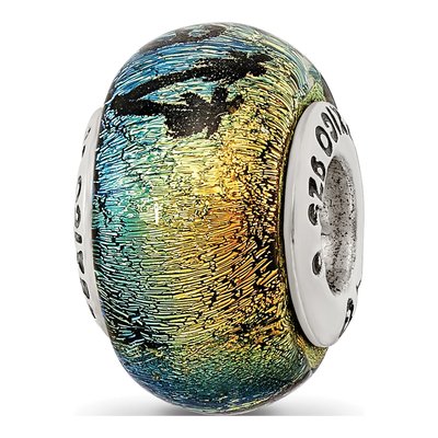Sterling Silver Florida Dichroic Glass Bead – view 8