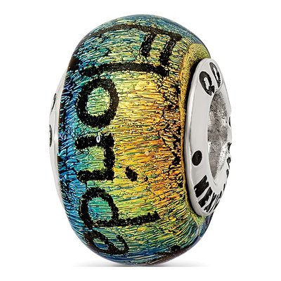 Sterling Silver Florida Dichroic Glass Bead
