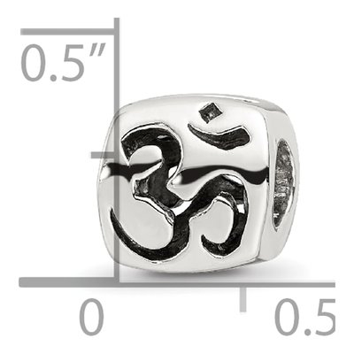 Sterling Silver Om Symbol Bead – view 6