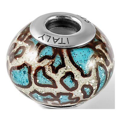 Sterling Silver Teal Reflection Glass Bead – view 7