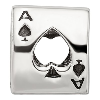 Sterling Silver Ace Card Bead – view 5