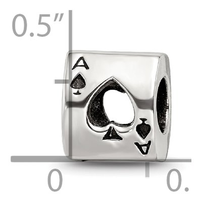 Sterling Silver Ace Card Bead – view 6