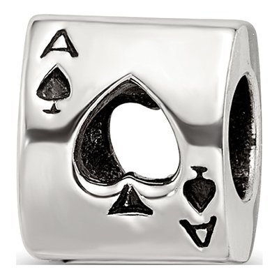 Sterling Silver Ace Card Bead