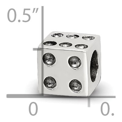Sterling Silver Antique Dice Bead – view 6