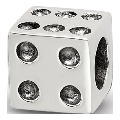 Sterling Silver Antique Dice Bead