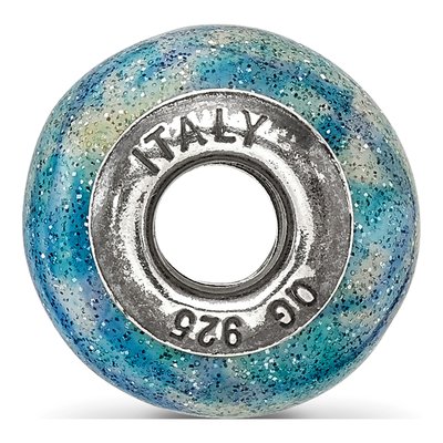 Sterling Silver Blue Glitter Bead – view 4