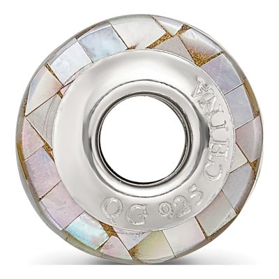 Sterling Silver Mother of Pearl Mosaic Bead – view 4