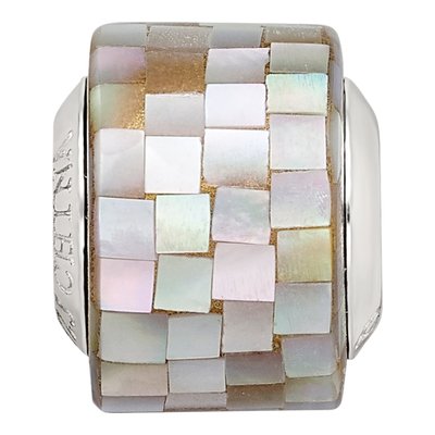 Sterling Silver Mother of Pearl Mosaic Bead – view 7
