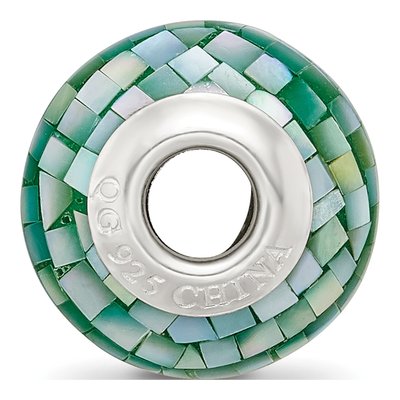 Sterling Silver Mother of Pearl Mosaic Bead – view 4