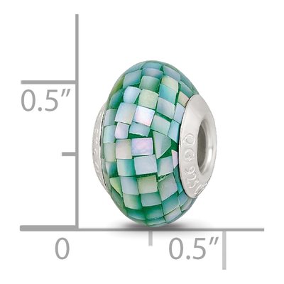 Sterling Silver Mother of Pearl Mosaic Bead – view 6