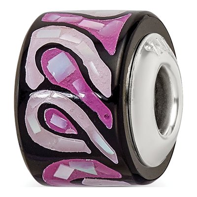 Sterling Silver Mother of Pearl MOP Mosaic Bead