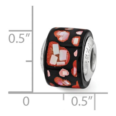 Sterling Silver Mother of Pearl MOP Hearts Mosaic Bead – view 4