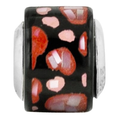 Sterling Silver Mother of Pearl MOP Hearts Mosaic Bead
