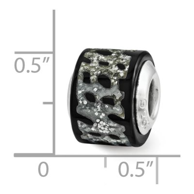 Sterling Silver Black Glitter Bead – view 4