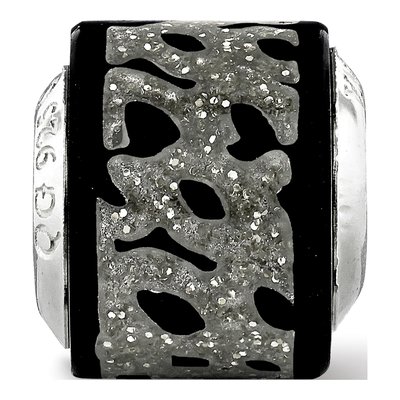 Sterling Silver Black Glitter Bead – view 5