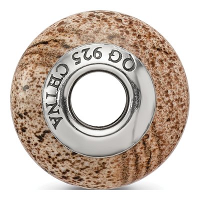 Sterling Silver Picture Jasper Bead – view 4