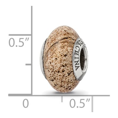 Sterling Silver Picture Jasper Bead – view 6