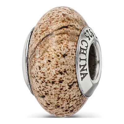 Sterling Silver Picture Jasper Bead