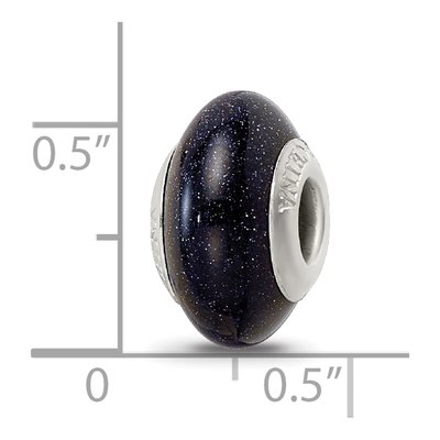 Sterling Silver Blue Sand Bead – view 6