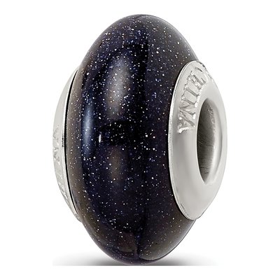 Sterling Silver Blue Sand Bead