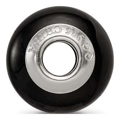 Sterling Silver Black Glass Bead – view 4