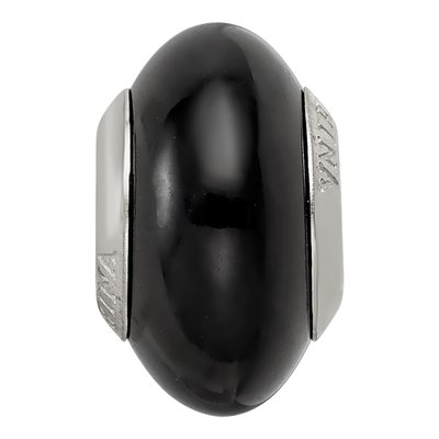 Sterling Silver Black Glass Bead – view 5