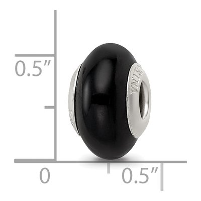 Sterling Silver Black Glass Bead – view 6