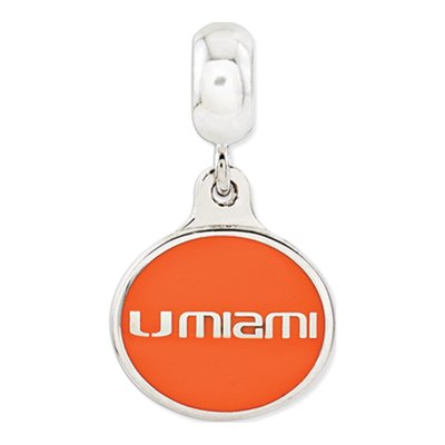 Sterling Silver University of Miami Dangle Bead – view 2