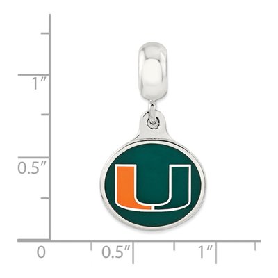 Sterling Silver University of Miami Dangle Bead – view 3