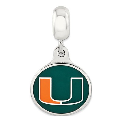 Sterling Silver University of Miami Dangle Bead