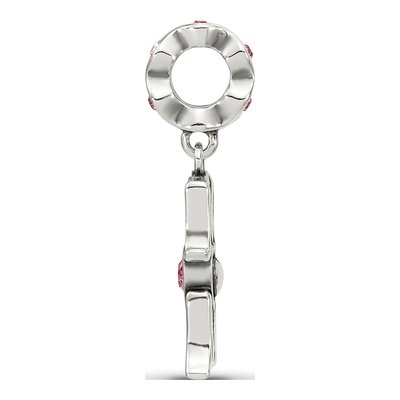 Sterling Silver Crystal MOM Dangle Bead – view 3