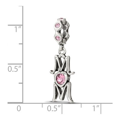 Sterling Silver Crystal MOM Dangle Bead – view 6