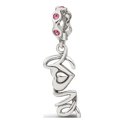 Sterling Silver Crystal LOVE Dangle Bead – view 5