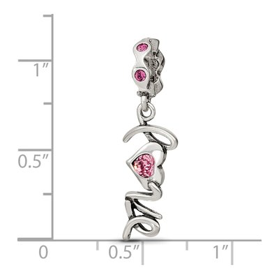 Sterling Silver Crystal LOVE Dangle Bead – view 6