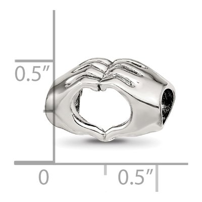 Sterling Silver Heart Hands Bead – view 4