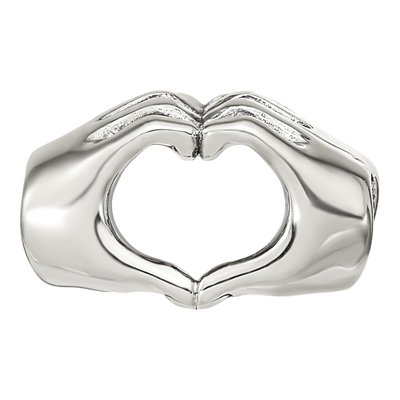 Sterling Silver Heart Hands Bead – view 5