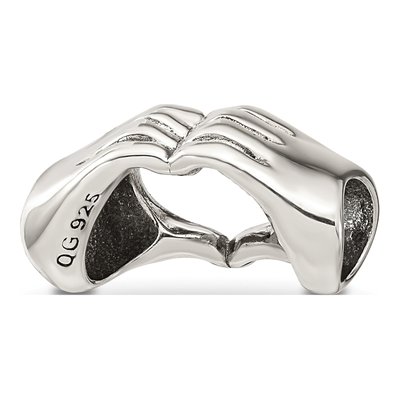 Sterling Silver Heart Hands Bead – view 6