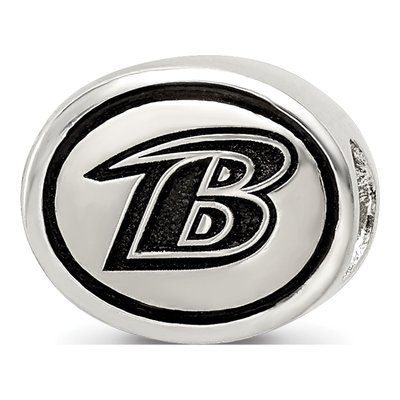 Sterling Silver Baltimore Ravens Bead
