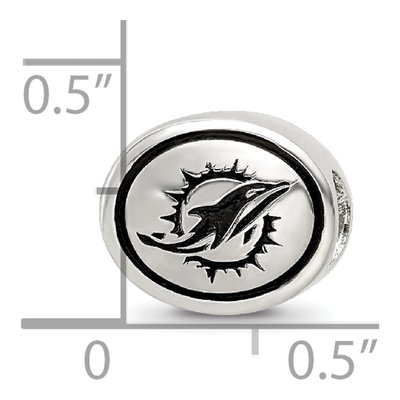 Sterling Silver Miami Dolphins Bead – view 6