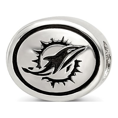 Sterling Silver Miami Dolphins Bead