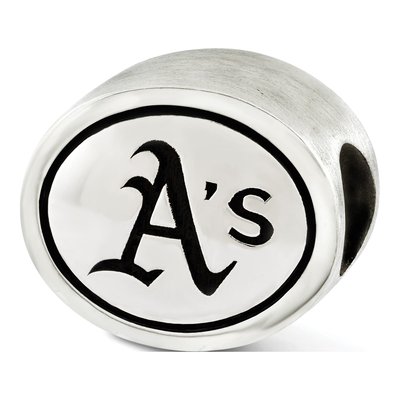 Sterling Silver Oakland A's Antiqued Bead – view 2