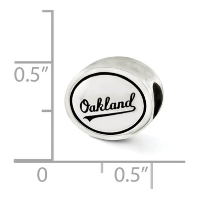 Sterling Silver Oakland A's Antiqued Bead – view 3