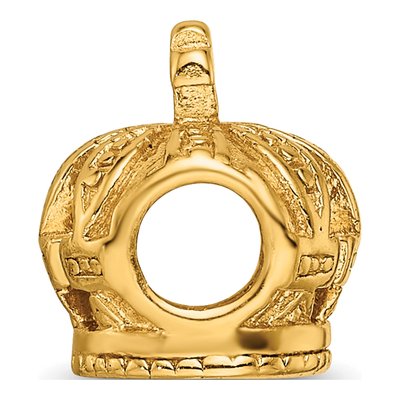 Gold-Plated Sterling Silver Crown Bead – view 4