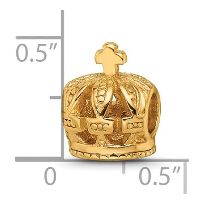 Gold-Plated Sterling Silver Crown Bead – view 6