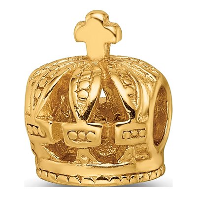 Gold-Plated Sterling Silver Crown Bead