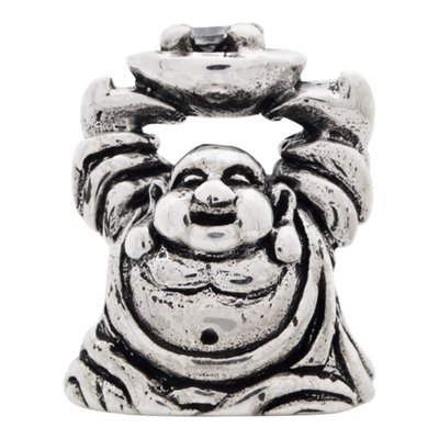 Sterling Silver CZ Buddha Bead